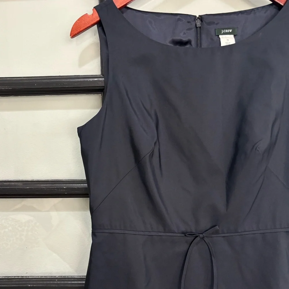 J.Crew 100% Silk Dress Contemporary Dark Navy Vintage Career Event Size 8 Tall